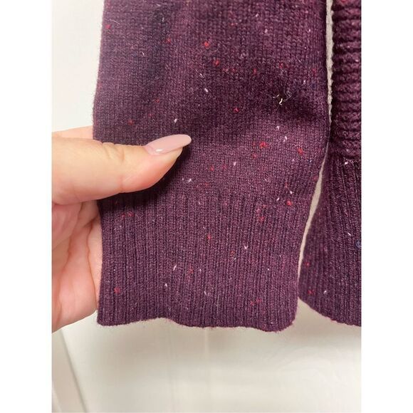 C&C California Burgundy Marled Knit Alpaca Wool Hoodie Zip Up Cardigan Sweater s - Picture 5 of 8